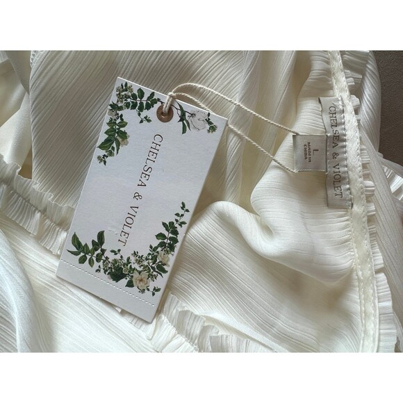 NWT Chelsea & Violet Satin Ruffle Tiered Maxi Dress Boho Wedding Family Photos - Picture 7 of 12